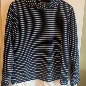 J. Crew Factory Striped Navy and White Long Sleeve Top